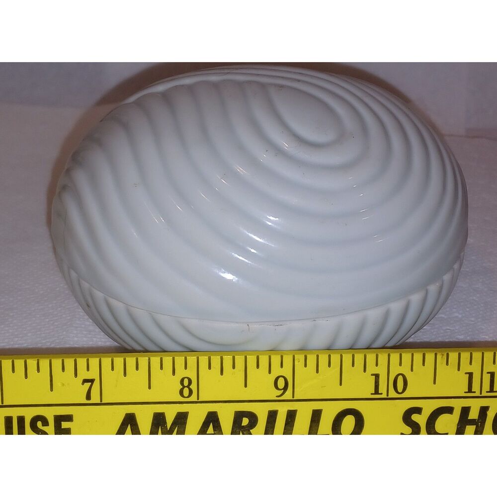 MINT Vintage Ceramic Swirled Light Blue Vanity Box Germaine Monteil Made Japan